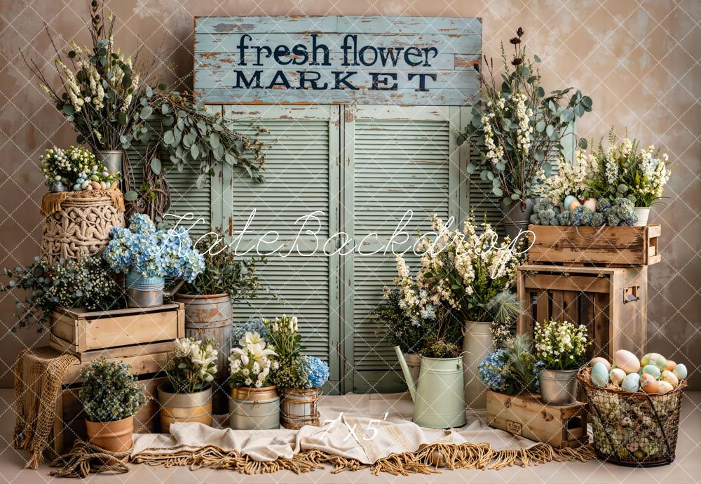 Kate Fresh Flower Market Easter Eggs Backdrop Designed by Emetselch