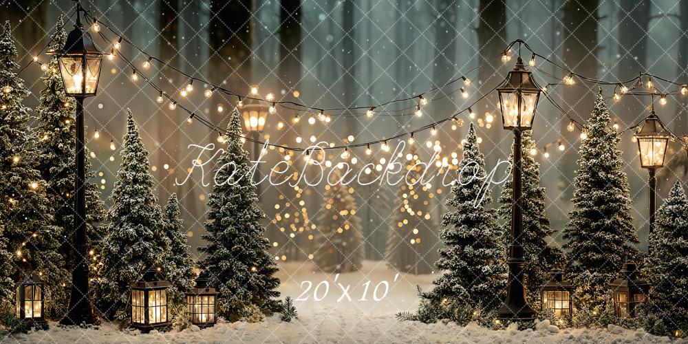 Lightning Deal Kate Christmas Snowy Trees Lamp Backdrop Designed by Emetselch