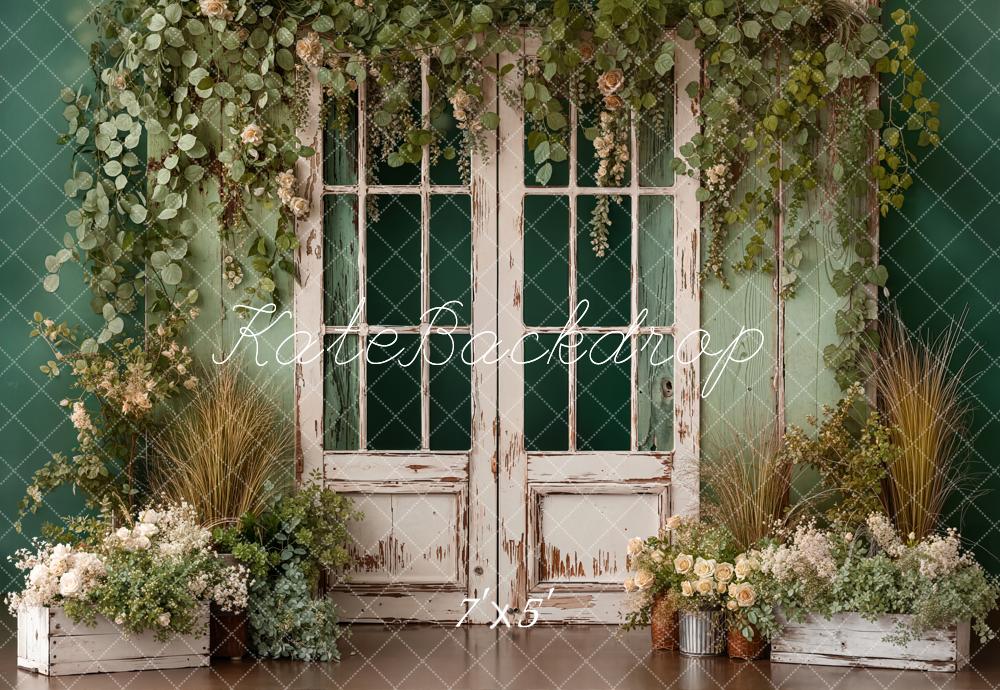 Kate Vintage Door Greenery Backdrop Designed by Emetselch