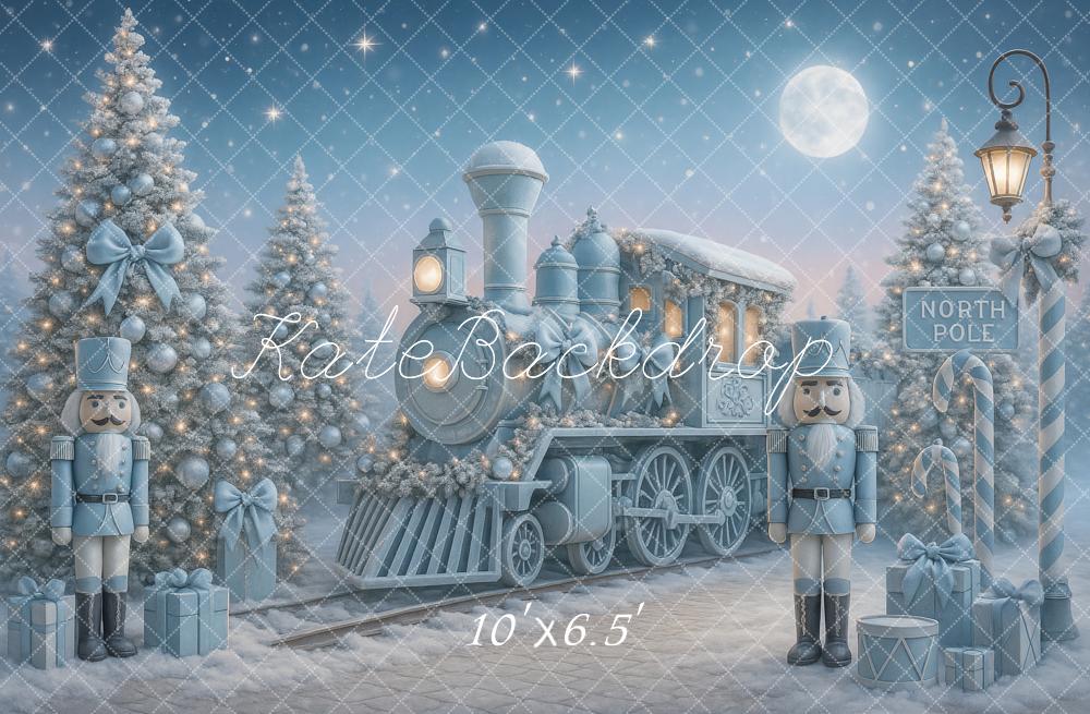 Kate Blue Train Nutcracker Backdrop Designed by Ashley Paul