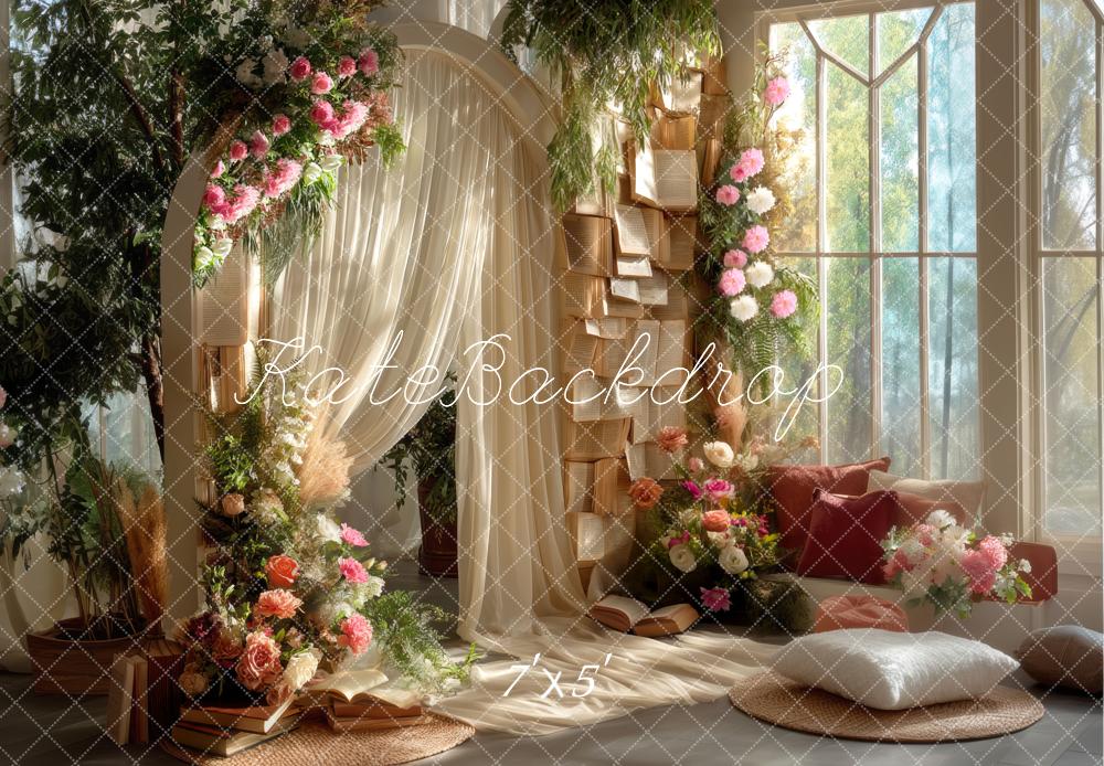 Kate Spring Books Reading Nook Backdrop Designed by Mini MakeBelieve - Kate Backdrop AU