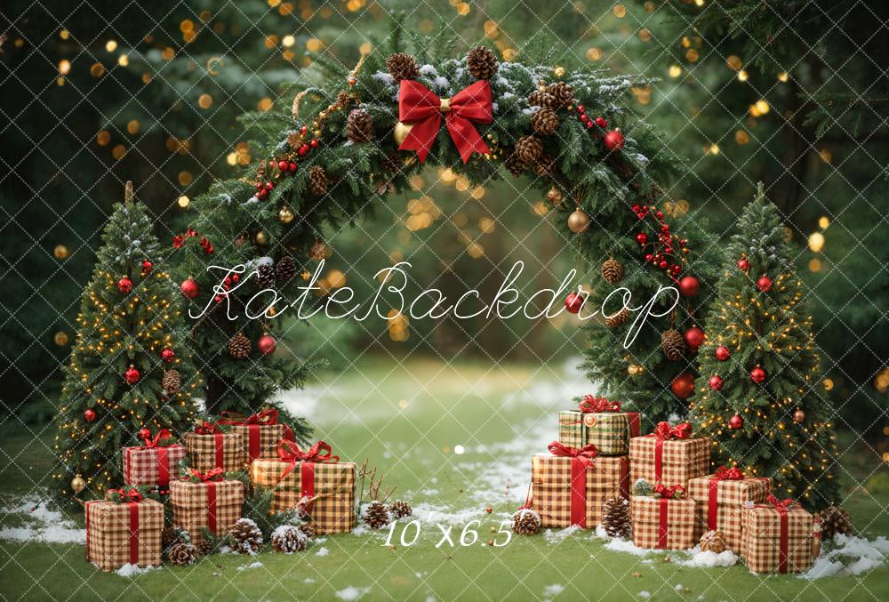 Kate Christmas Arch Gift Boxes Fleece Backdrop Designed by Emetselch - Kate Backdrop AU