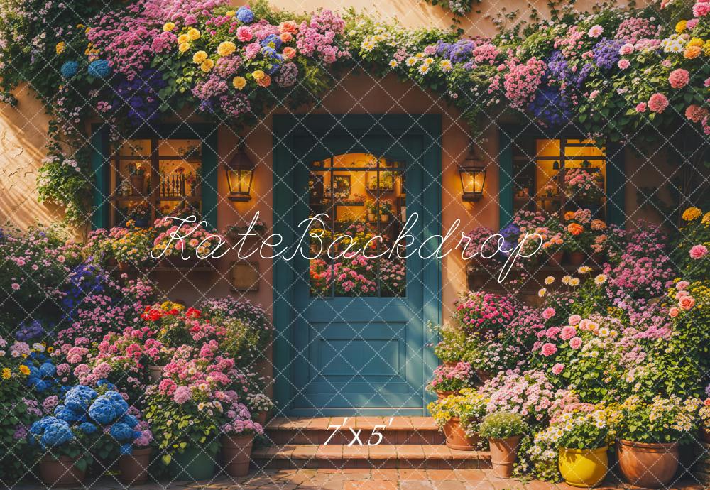 Kate Flower Colourful Cottage Door Backdrop Designed by Emetselch