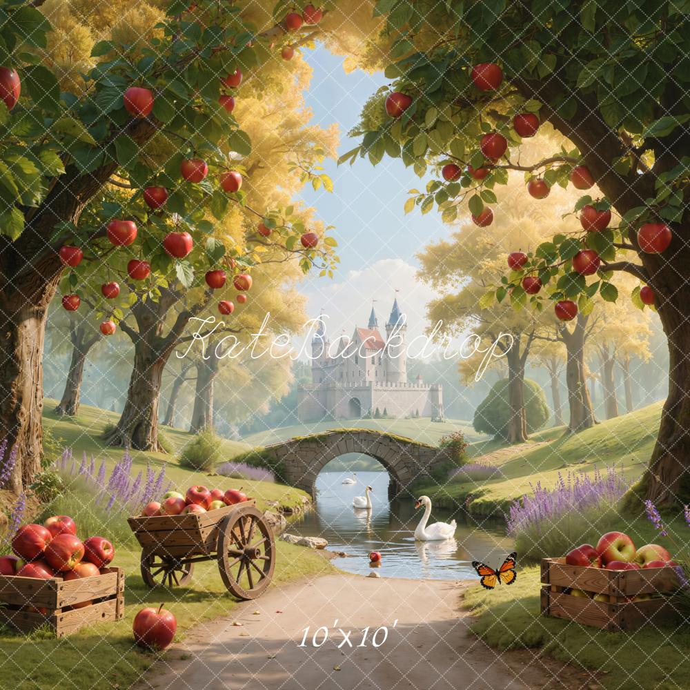 Kate Castle Apple Orchard Cart River Backdrop Designed by Emetselch - Kate Backdrop AU