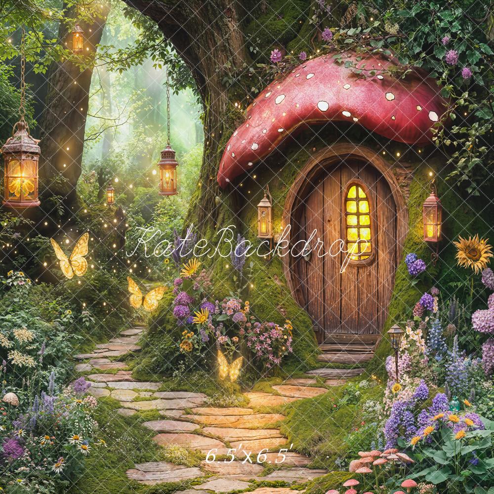 Kate Fairy Fantasy Mushroom Treehouse Backdrop Designed by Chain