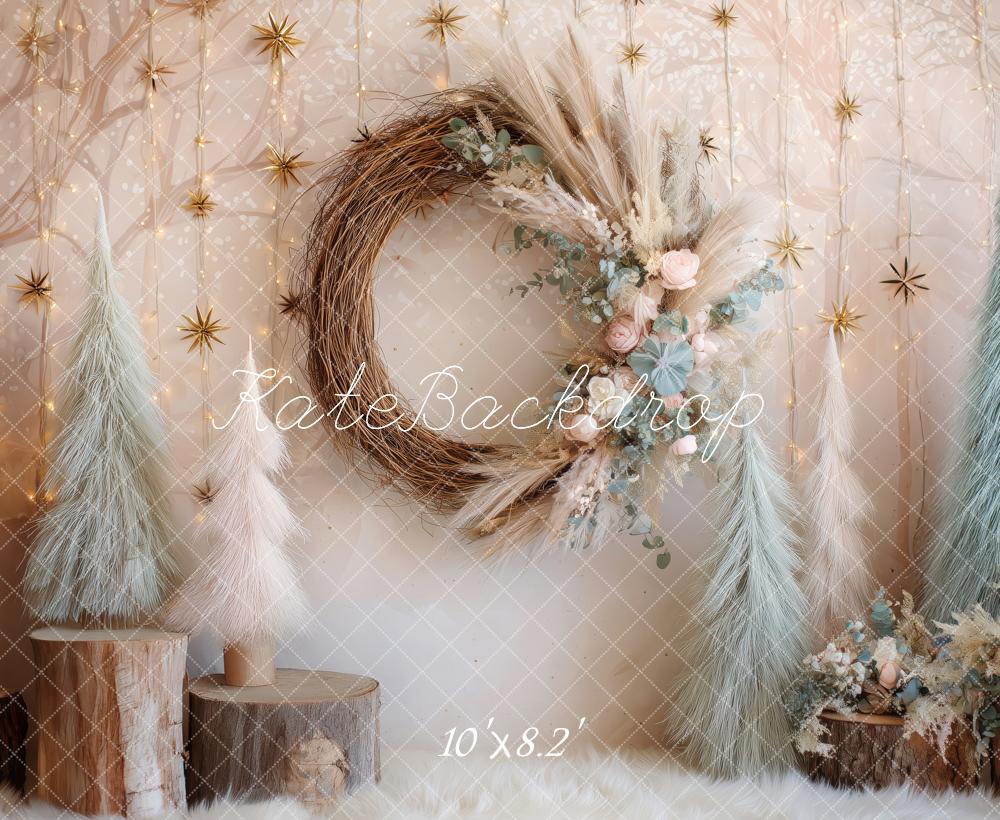 Kate Boho Winter Wood Stumps Backdrop Designed by Patty Roberts - Kate Backdrop AU