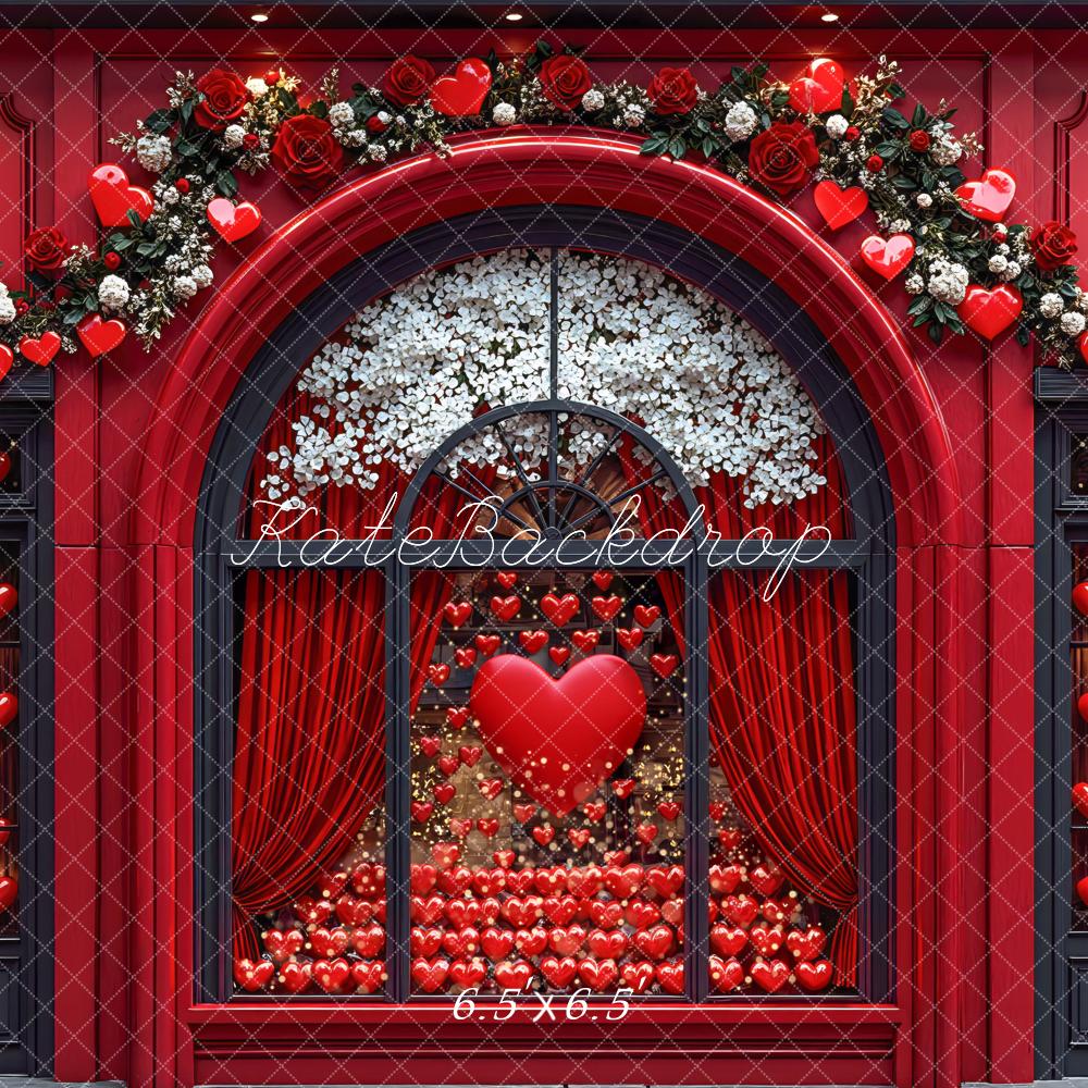 Kate Valentine Red Hearts Backdrop Designed by Mini MakeBelieve