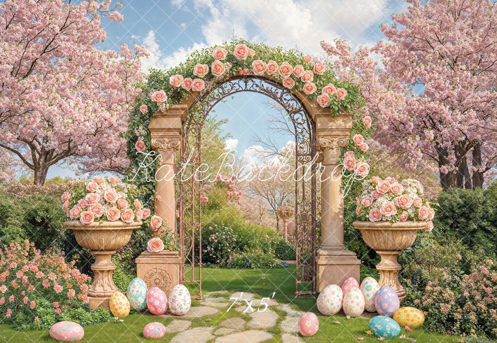 Kate Easter Flower Arch Eggs Garden Backdrop Designed by Emetselch