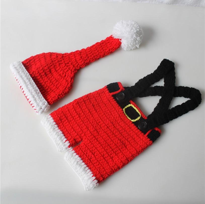 Studio Props Crochet Baby Outfit Christmas Santa Photo Props
