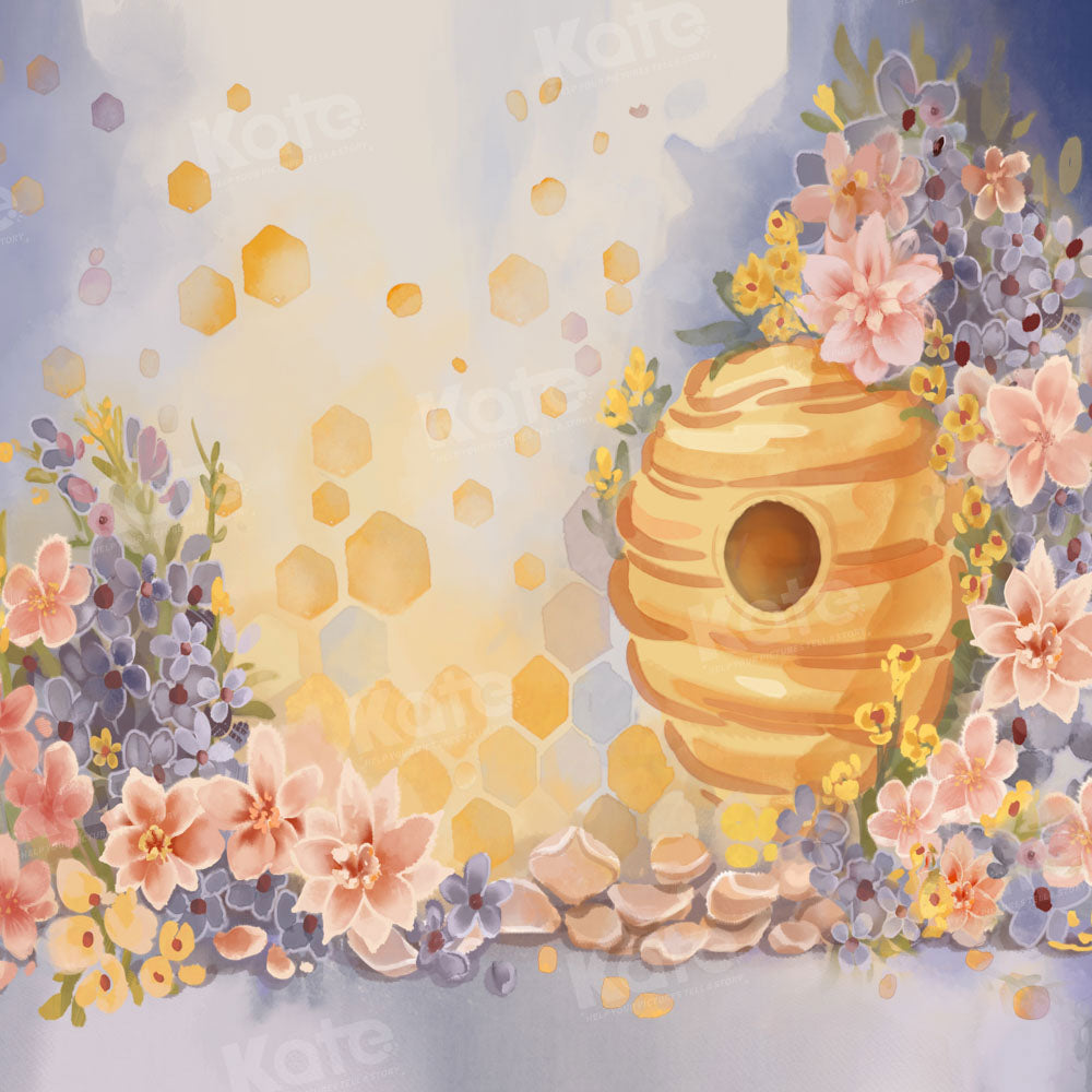 Kate Beehive Honeycomb Watercolour Backdrop Designed by GQ - Kate Backdrop AU