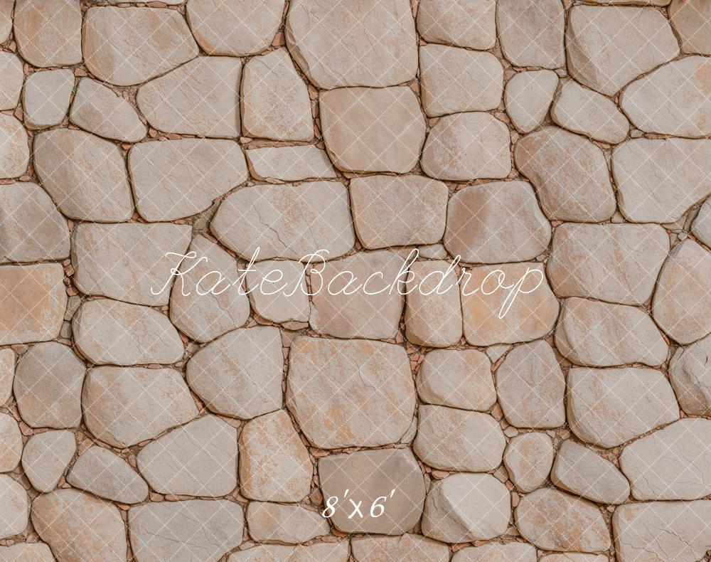 Kate Cobblestone Wall Texture Fleece Backdrop Designed by Emetselch