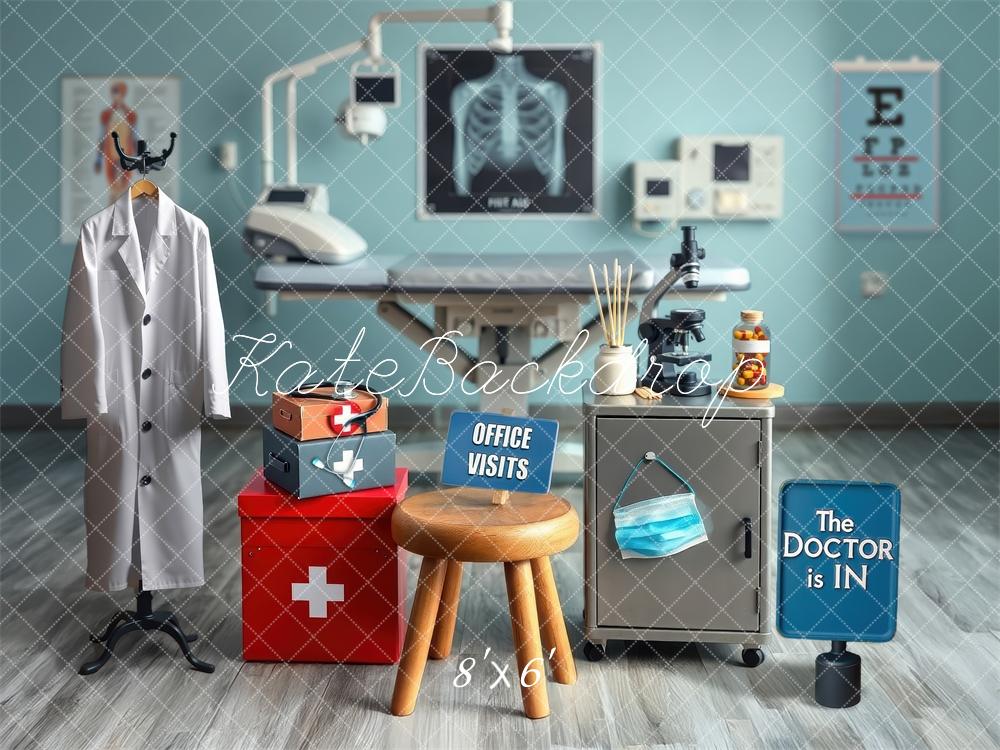 Kate Doctor Office Backdrop Examination Room Medical Supplies Designed by Laura Bybee - Kate Backdrop AU
