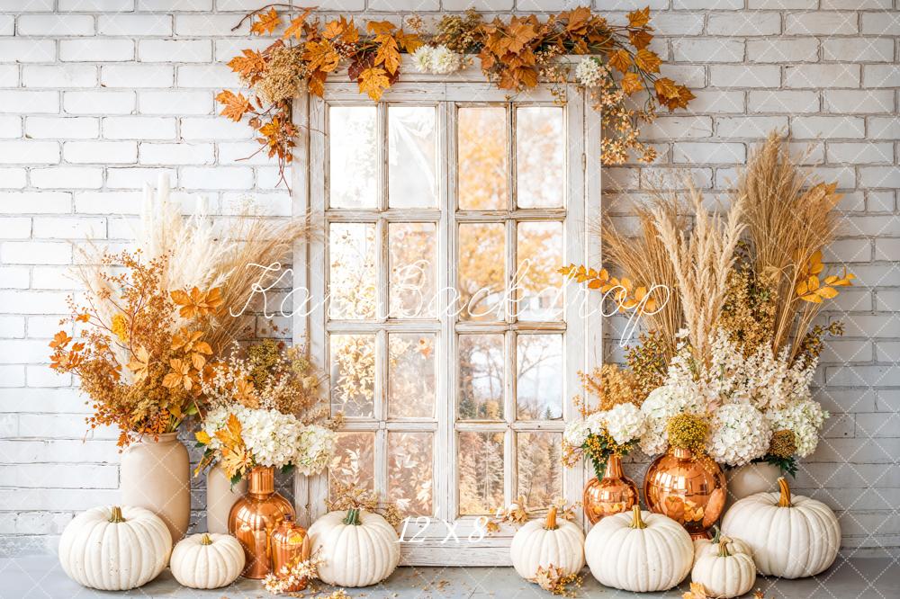 Kate Autumn Pumpkins Window Backdrop Designed by Emetselch
