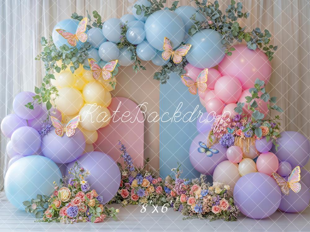 Kate Balloon Arch Butterfly Cake Smash Backdrop Designed by Emetselch
