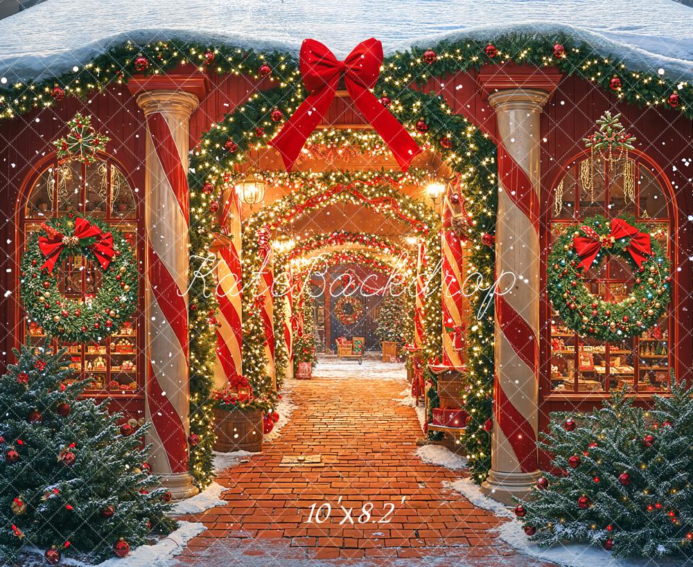 Kate Christmas Wreath Glitter Backdrop Designed by Emetselch
