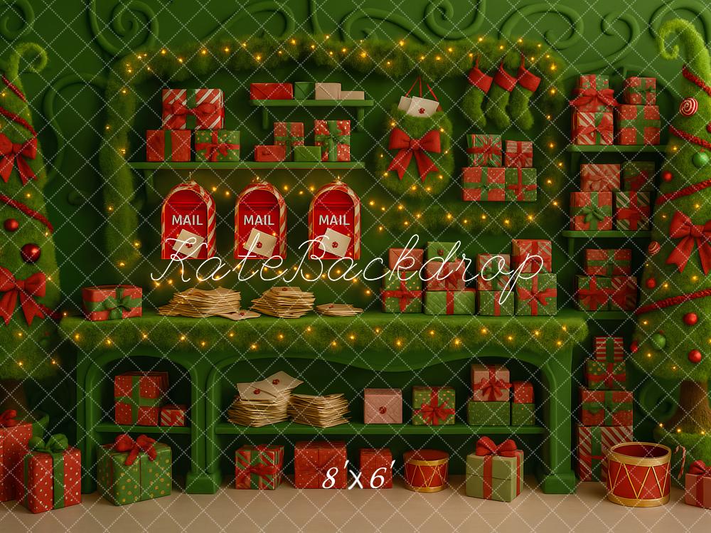 Kate Green Christmas Gifts Mailbox Backdrop Designed by Ashley Paul