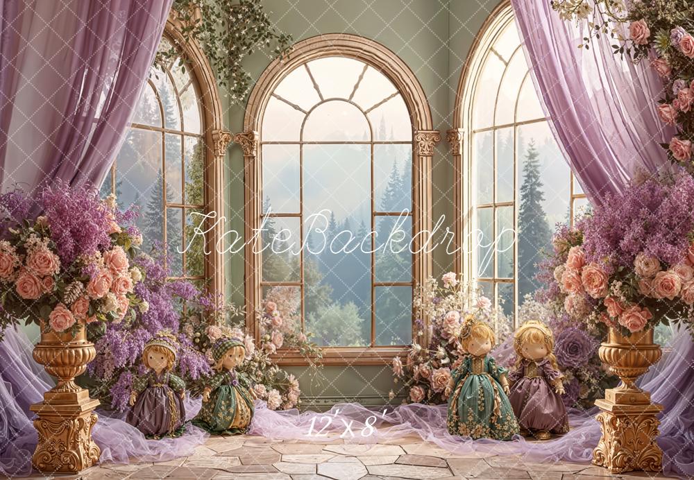 Kate Flower Arch Dolls Vintage Windows Backdrop Designed by Emetselch