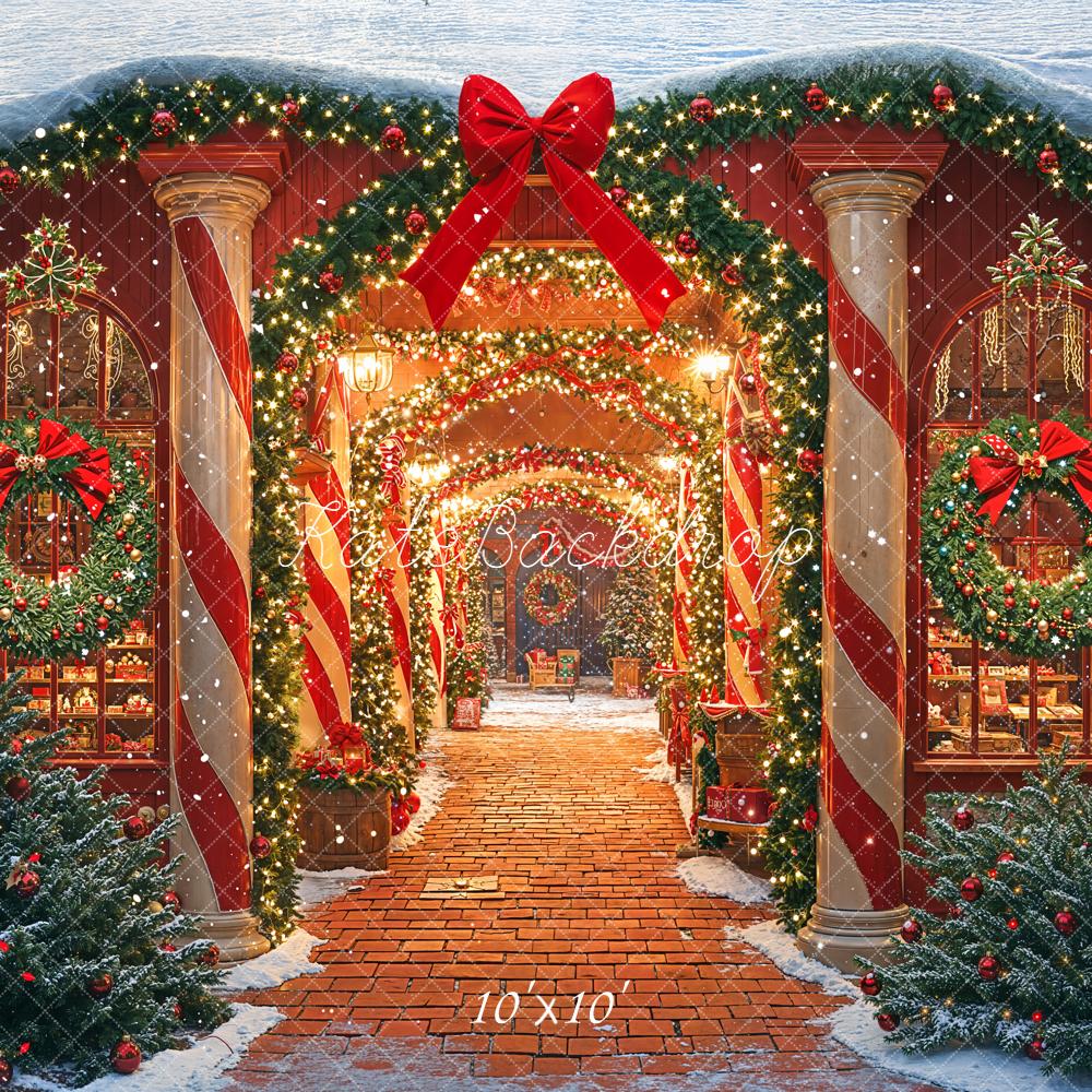 Kate Christmas Wreath Glitter Backdrop Designed by Emetselch