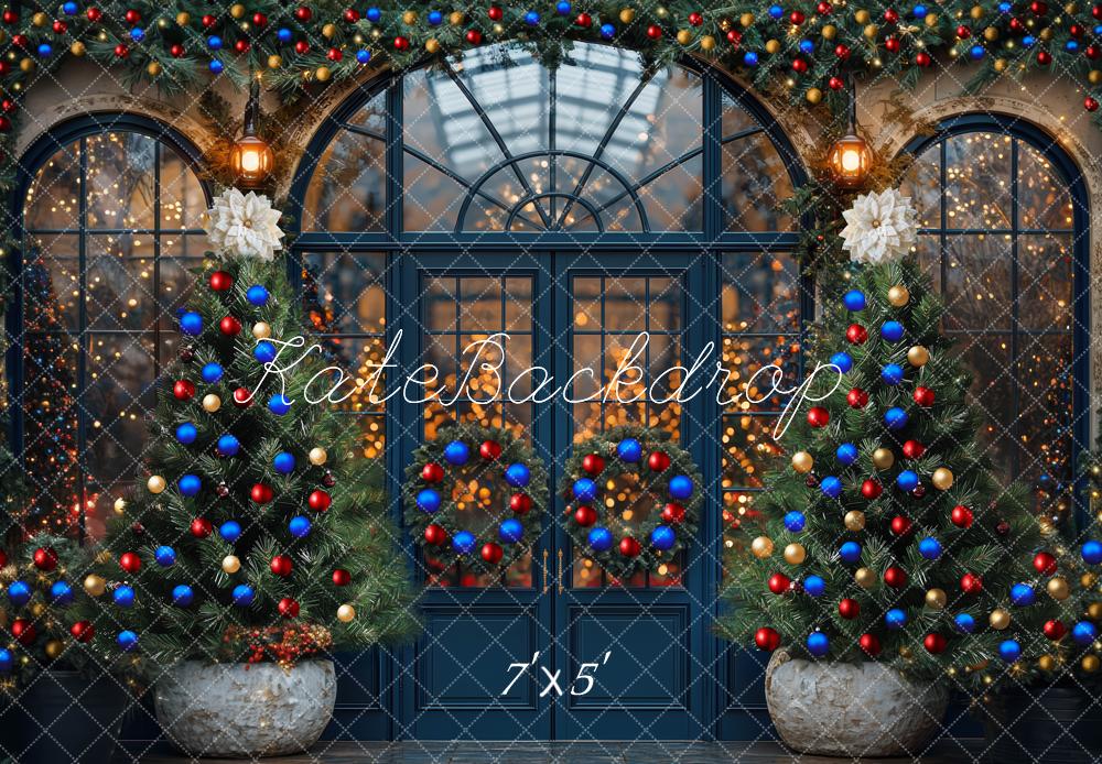 Kate Christmas Trees Wreaths Door Garland Backdrop Designed by Mini MakeBelieve - Kate Backdrop AU