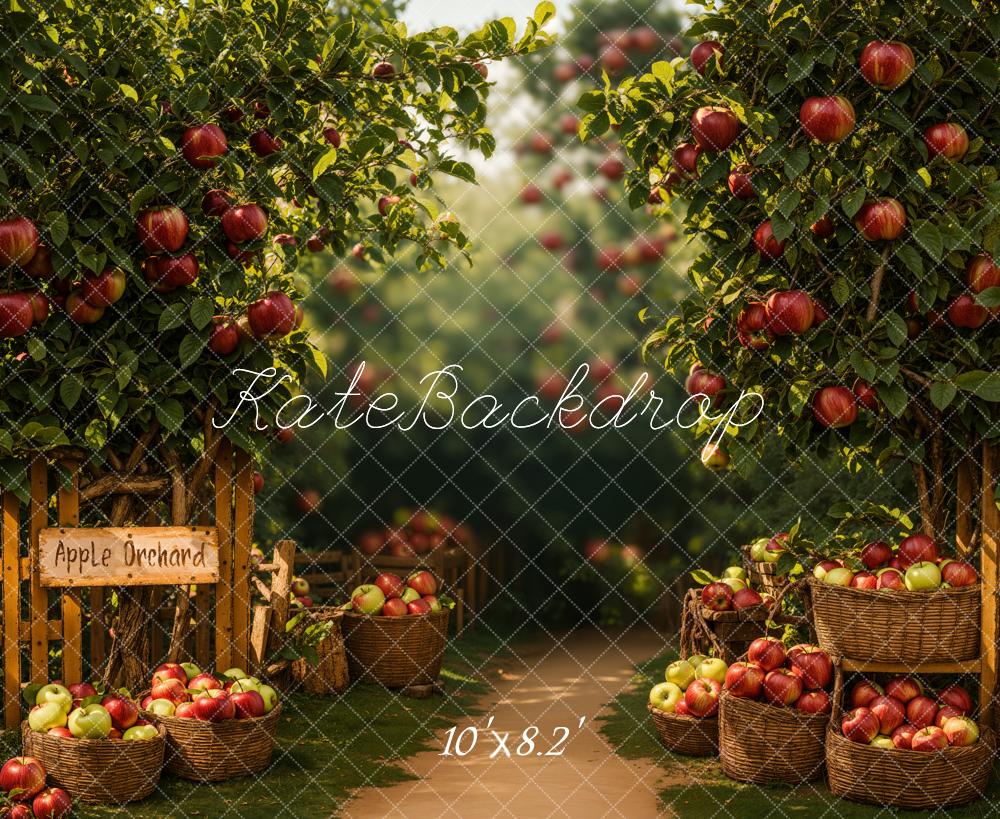 Kate Apple Orchard Trees Baskets Backdrop Designed by Emetselch