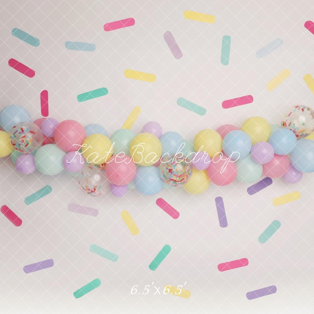 Kate Pastel Balloons Sprinkles Confetti Backdrop Designed by Melissa King