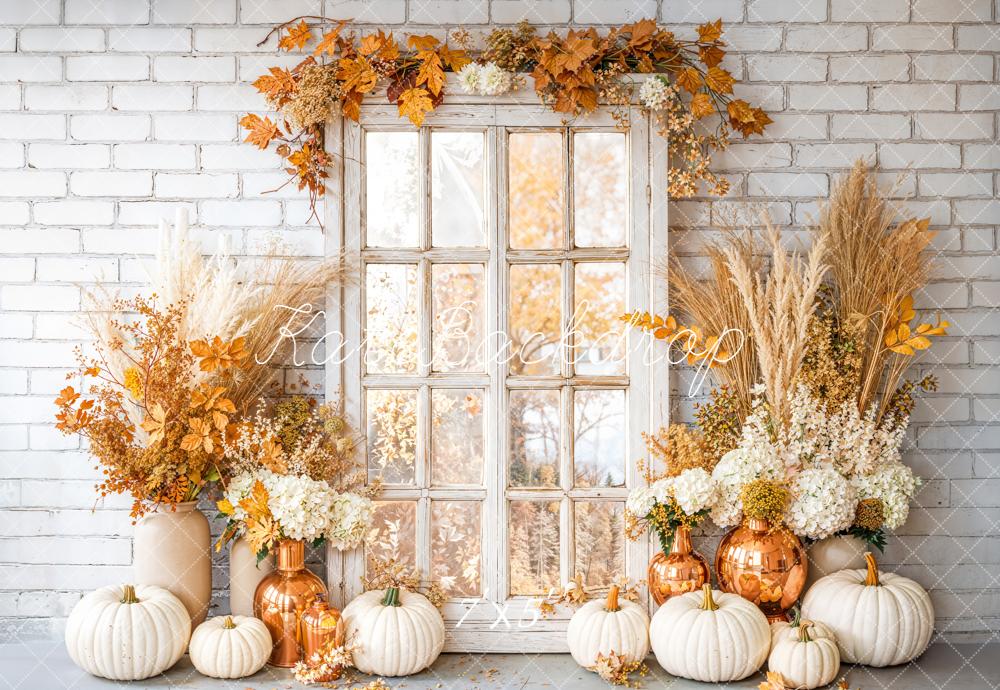 Kate Autumn Pumpkins Window Backdrop Designed by Emetselch
