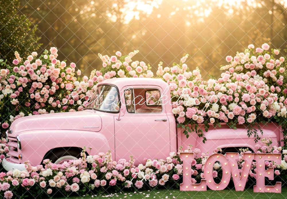 Kate Truck Pink Roses Love Letters Backdrop Designed by Patty Roberts