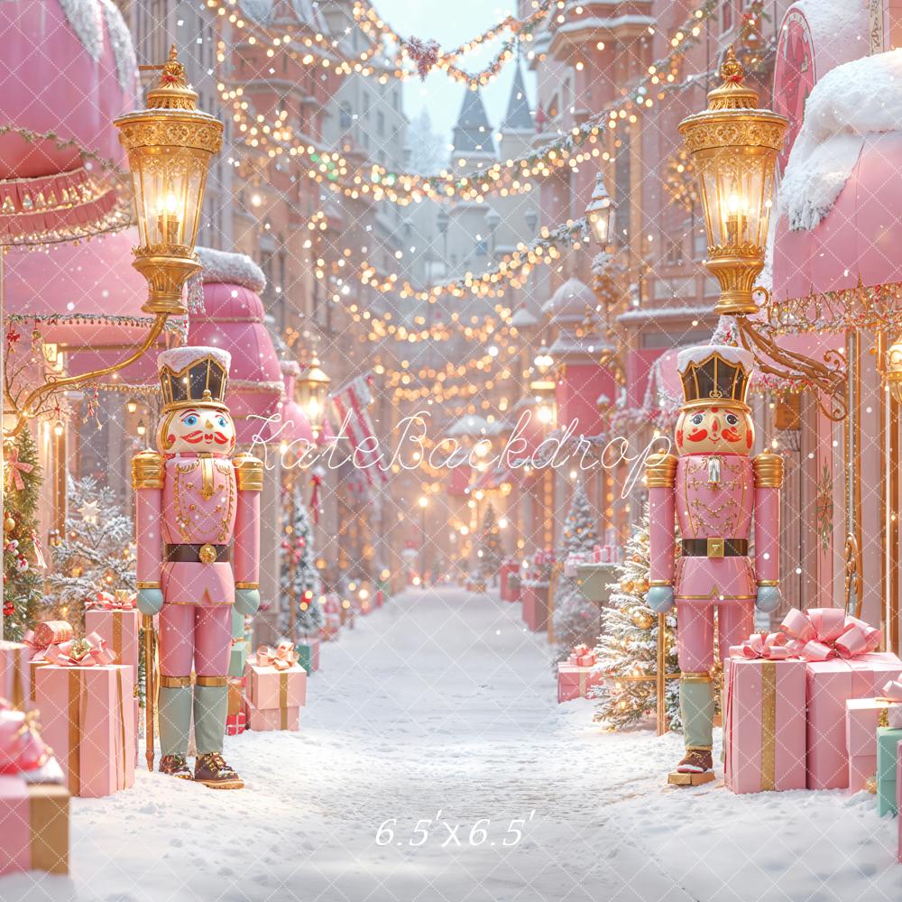 Kate Christmas Nutcracker Pink Street Backdrop Designed by Emetselch - Kate Backdrop AU
