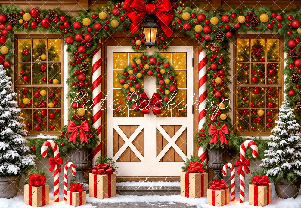 Kate Christmas Presents Candy Cane Backdrop Designed by Mini MakeBelieve - Kate Backdrop AU