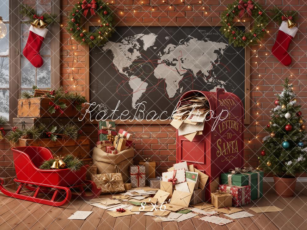 Kate Christmas Letters To Santa Mailbox Backdrop Designed by Emetselch
