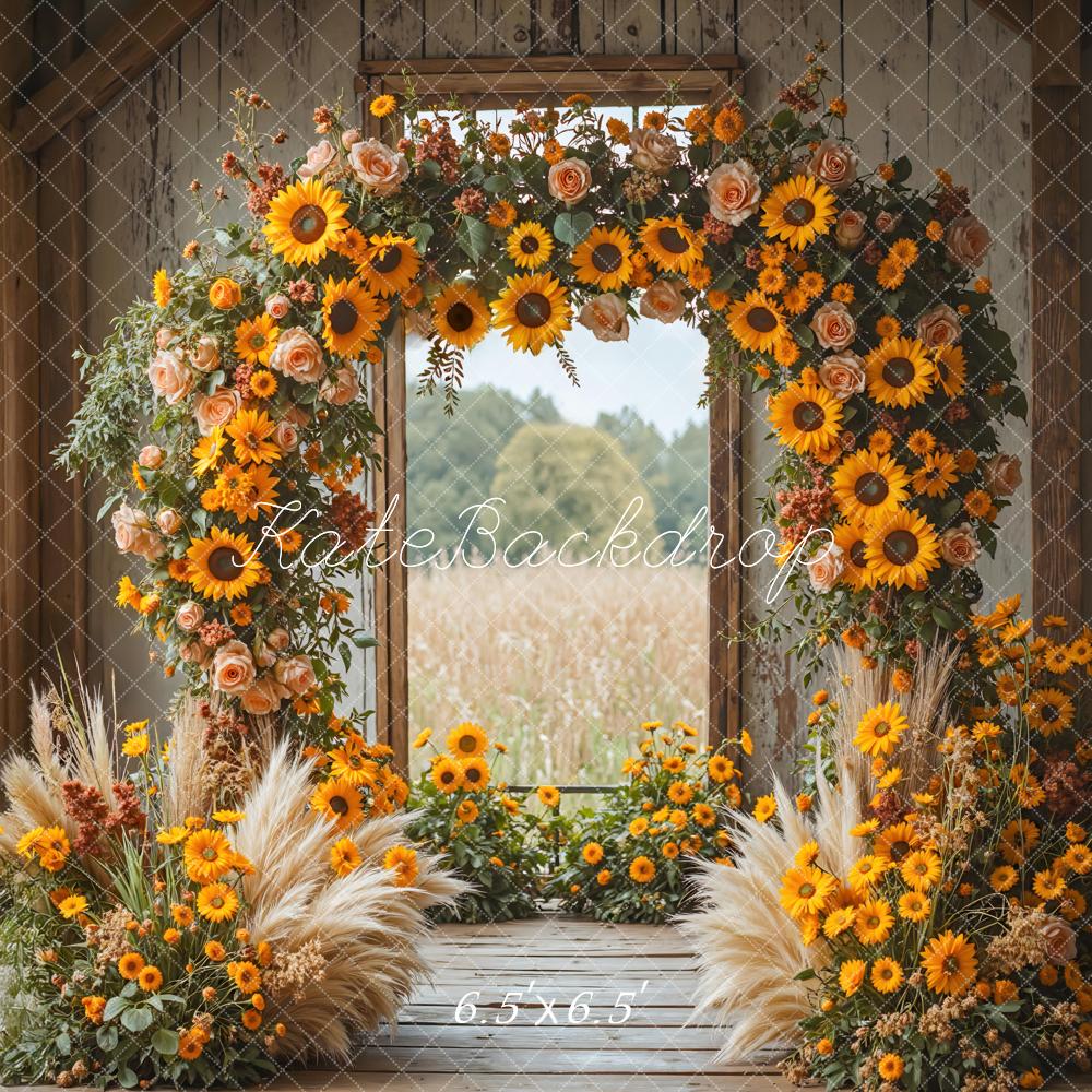 Kate Arch Sunflowers Pampas Grass Backdrop Designed by Mini MakeBelieve