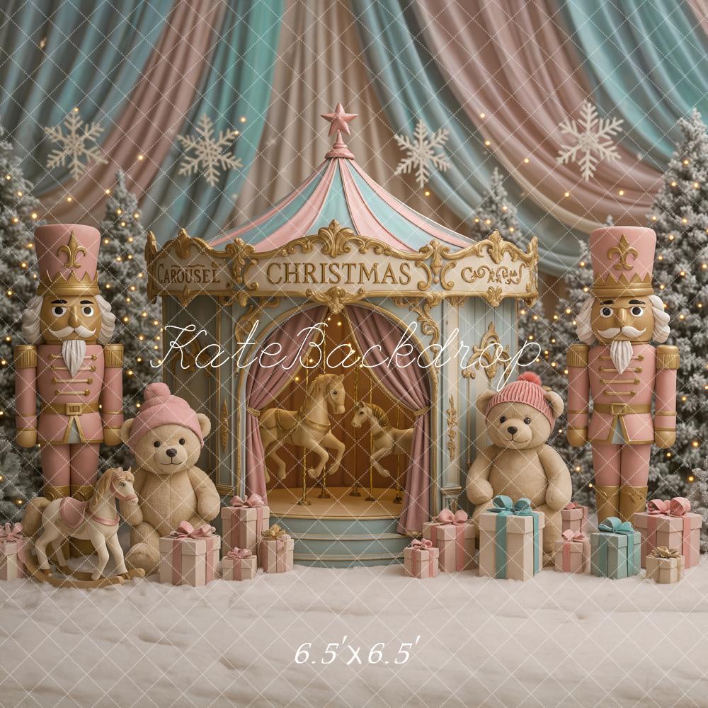 Kate Christmas Carousel Nutcracker Backdrop Designed by Ashley Paul