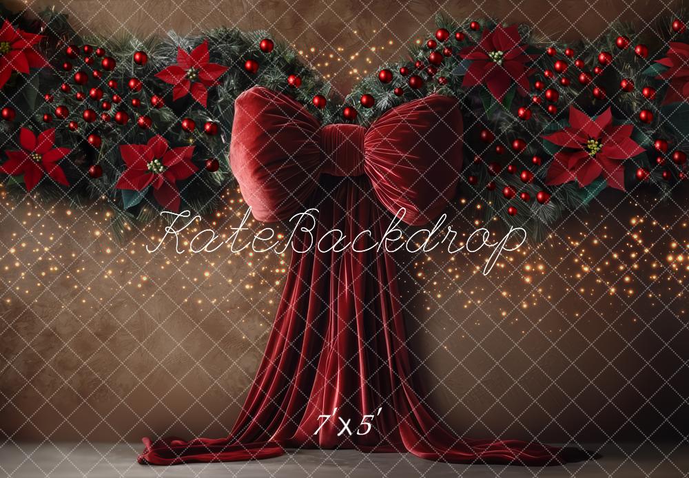 Kate Christmas Red Bow Backdrop Designed by Mini MakeBelieve - Kate Backdrop AU