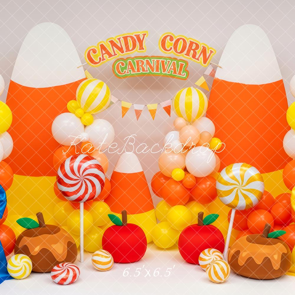 Kate Candy Corn Carnival Balloons Backdrop Designed by Patty Roberts