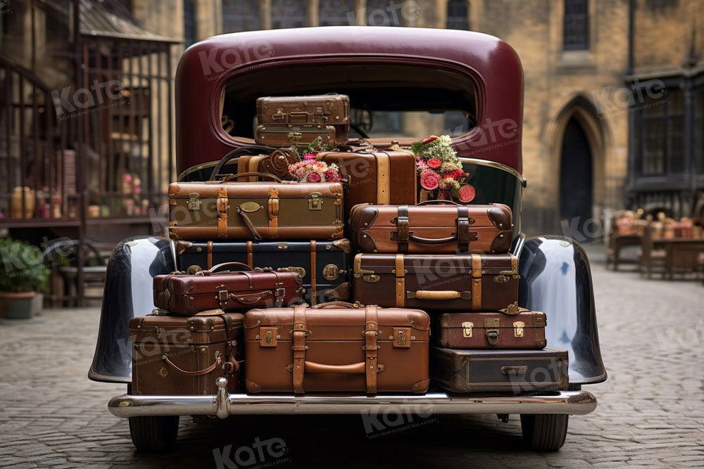 Kate Vintage Car Suitcases Street Backdrop Designed by Chain - Kate Backdrop AU