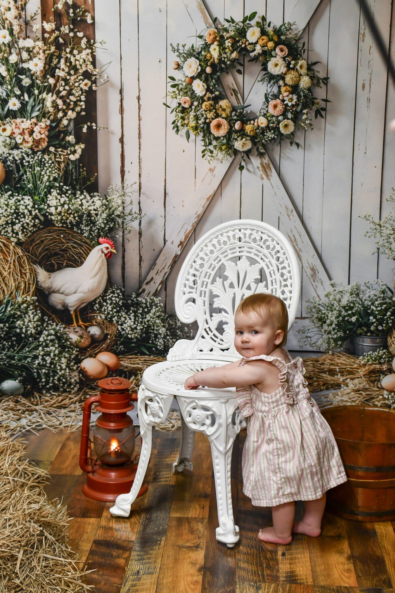 Kate Easter Farmhouse Spring Floral Backdrop Designed by Emetselch