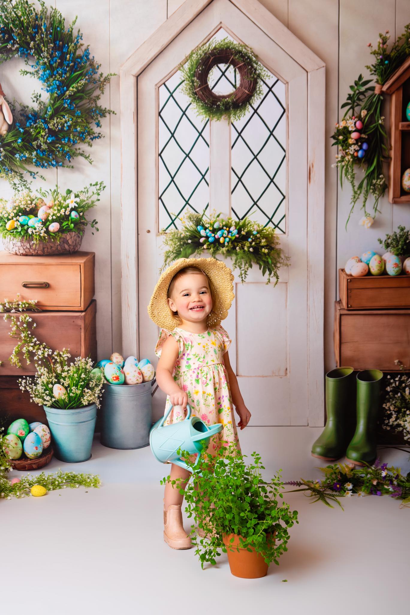 Kate Easter Bunny Spring Door Backdrop Designed by Emetselch - Kate Backdrop AU