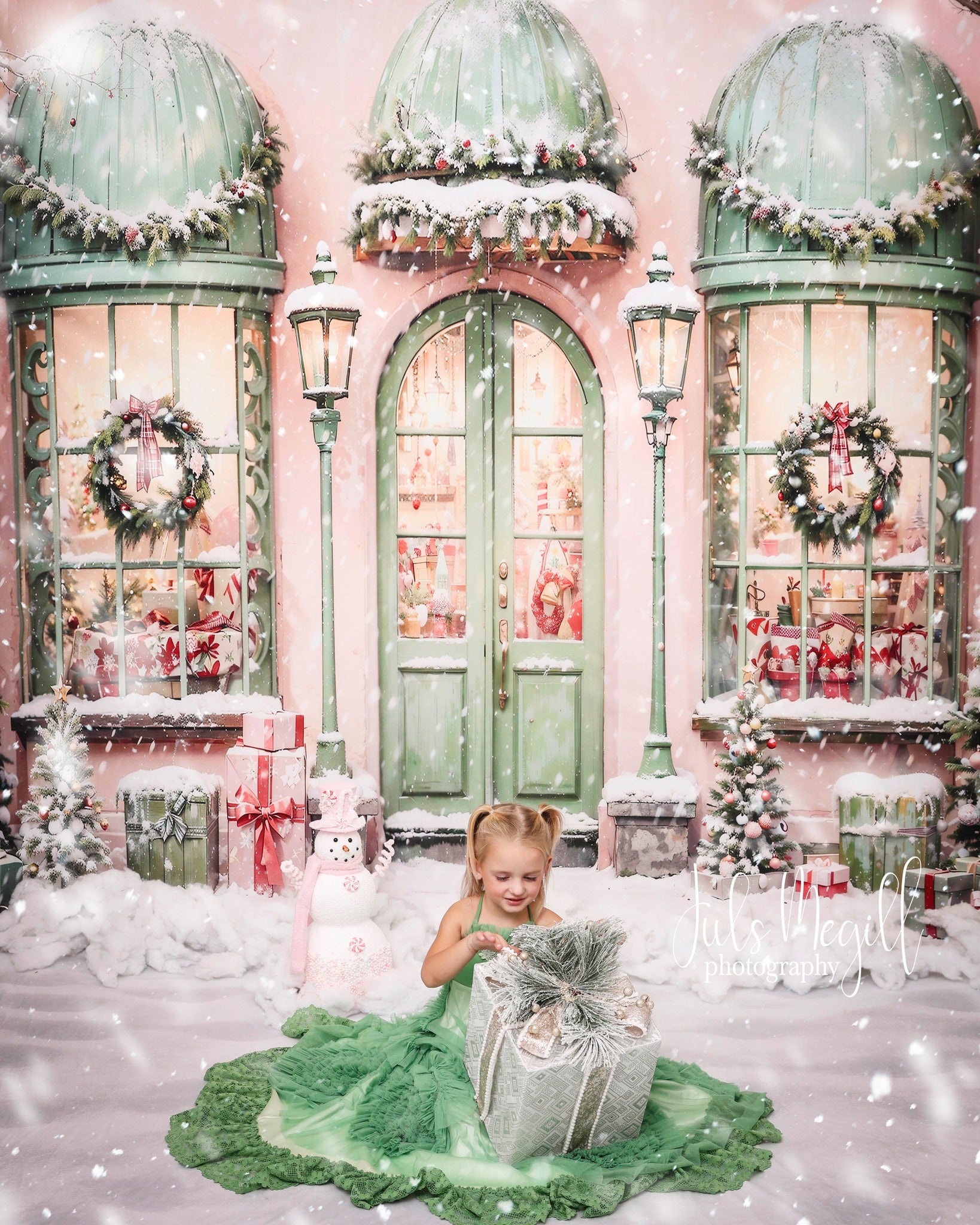 Kate Snow Christmas Tree Holiday Shop Backdrop Designed by Chain Photography - Kate Backdrop AU