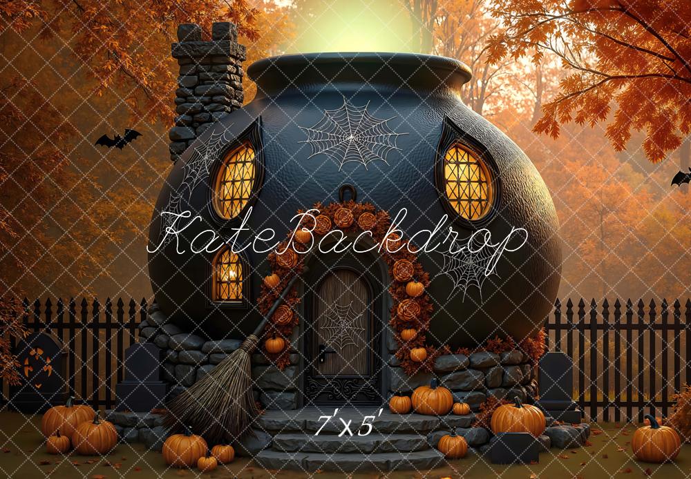 Kate Halloween Cauldron House Backdrop Designed by Mini MakeBelieve