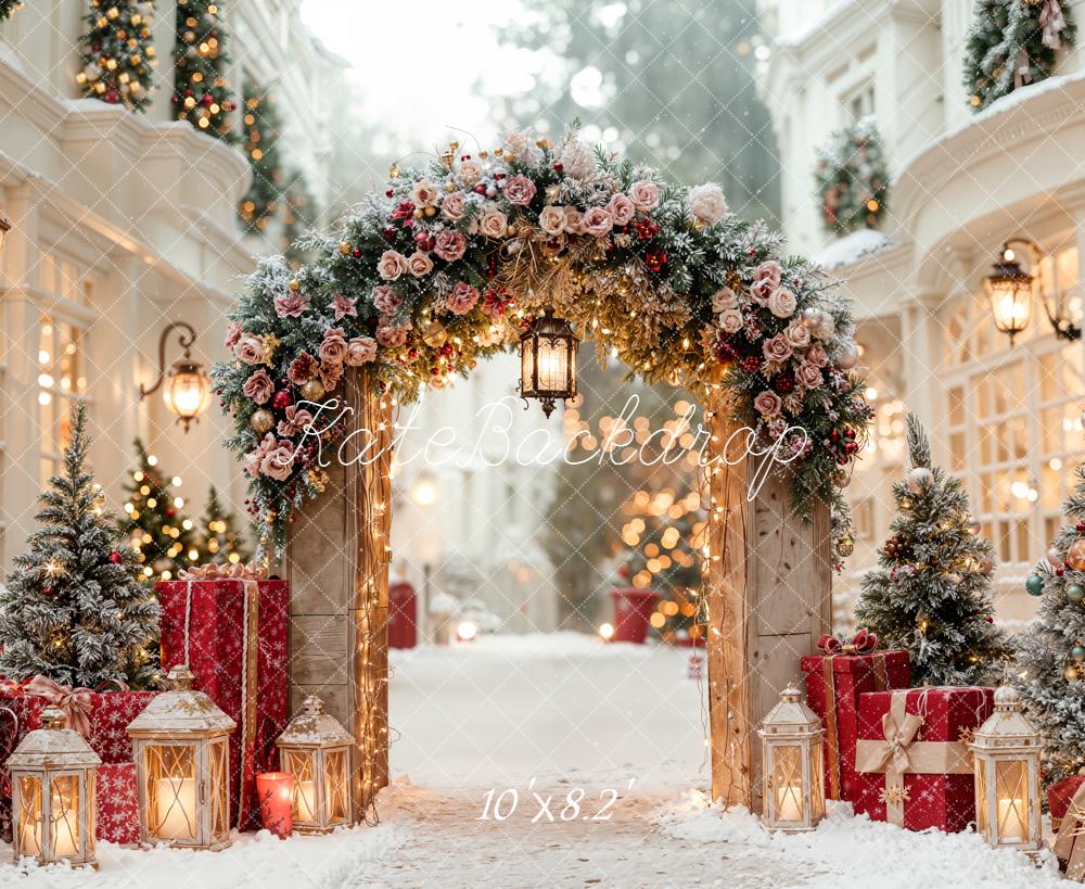 Kate Christmas Arch Snow Backdrop Designed by Emetselch - Kate Backdrop AU