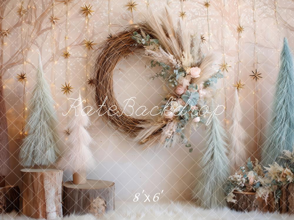 Kate Boho Winter Wood Stumps Backdrop Designed by Patty Roberts - Kate Backdrop AU