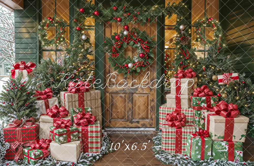 Kate Christmas Presents Greenery Backdrop Designed by Emetselch - Kate Backdrop AU