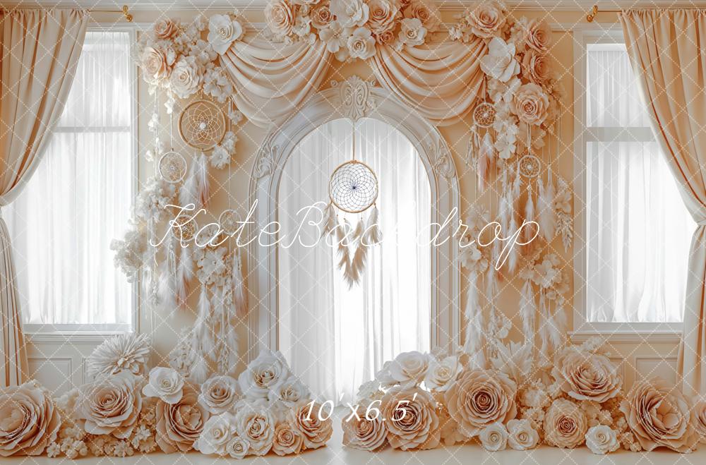 Kate Boho Flower Arch Dreamcatcher Curtains Backdrop Designed by Mini MakeBelieve