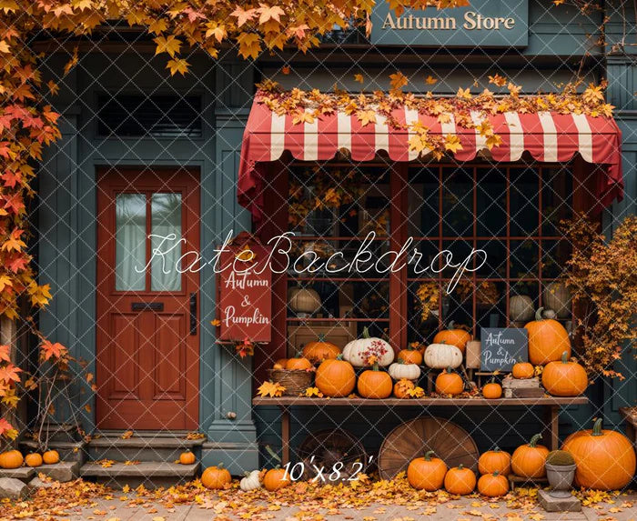 Kate Fall Store Maple Leaf Pumpkin Backdrop Designed by Emetselch - Kate Backdrop AU