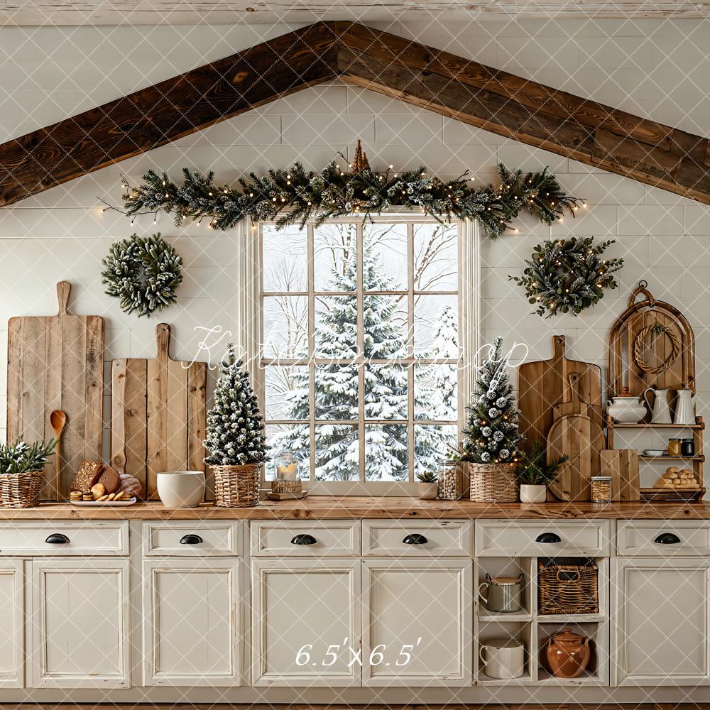 Kate Christmas Rustic Kitchen Backdrop Designed by Emetselch