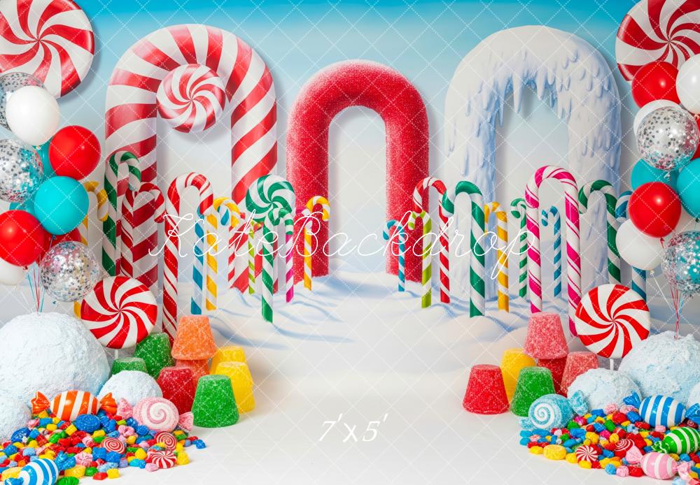 Kate Candyland Candy Canes Lollies Balloons Backdrop Designed by Patty Roberts