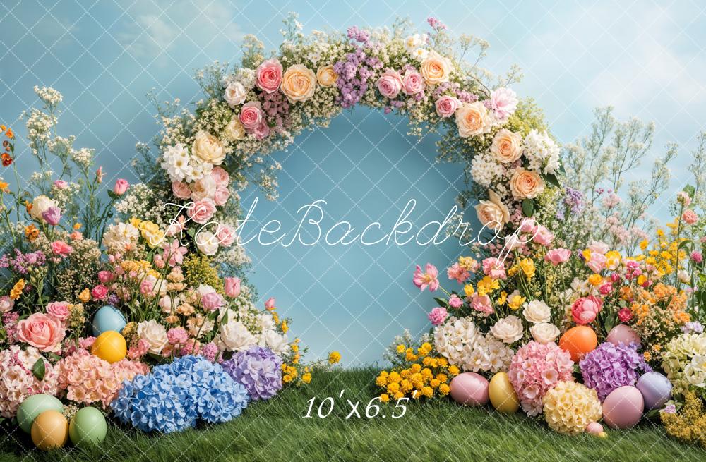 Kate Flower Arch Easter Eggs Backdrop Designed by Emetselch