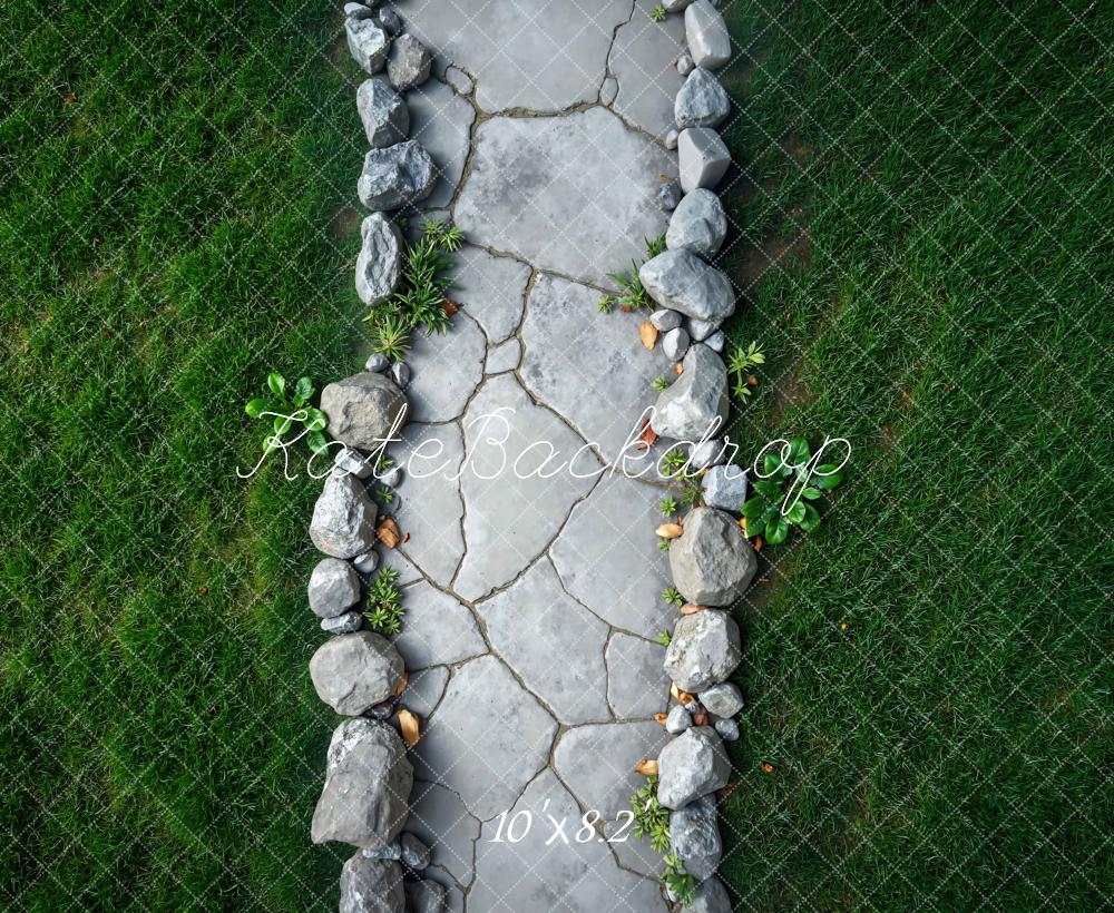 Kate Stone Path Grass Green Backdrop Designed by Mini MakeBelieve