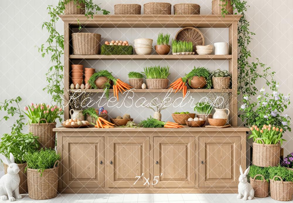 Kate Easter Bunny Cabinet Carrots Backdrop Designed by Patty Roberts