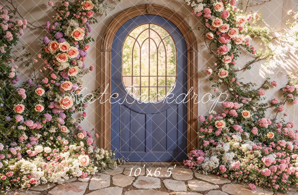 Kate Flower Arch Door Stone Backdrop Designed by Emetselch